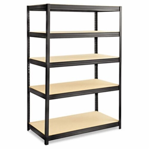 Boltless Steel Shelving, Five-Shelf, 48w x 24d x 72h, Black Boltless Steel Shelving, Five-Shelf, 48w x 24d x 72h, Black