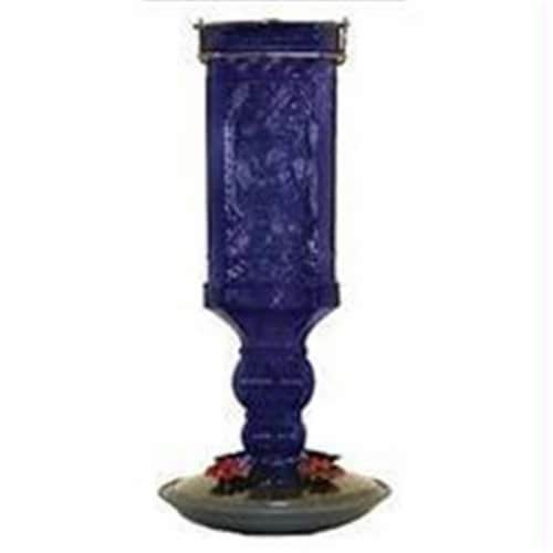 Woodstream Perky-Pet Antique Bottle Glass Hummingbird Feeder- Cobalt Blue 16 Perspective: front