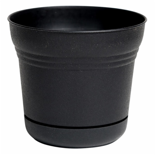 12 in. Saturn Planter, Black Perspective: front