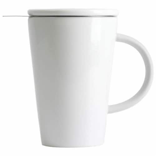 13.5 oz Porcelain Tea Steeping Mug Perspective: front