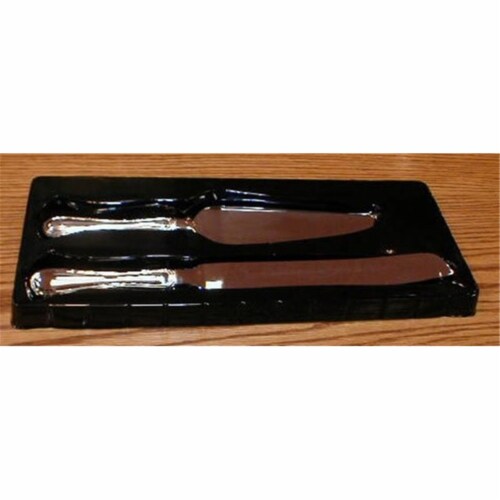 Elegance Silver Plate Cake Server & Knife Rim Design, 12 in. Perspective: front
