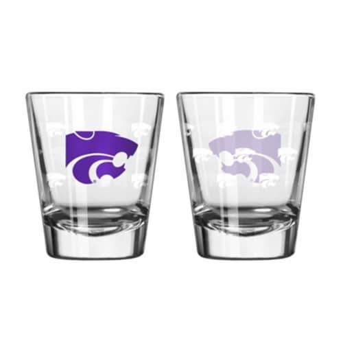 Kansas State Wildcats Shot Glass - 2 Pack Satin Etch Perspective: front