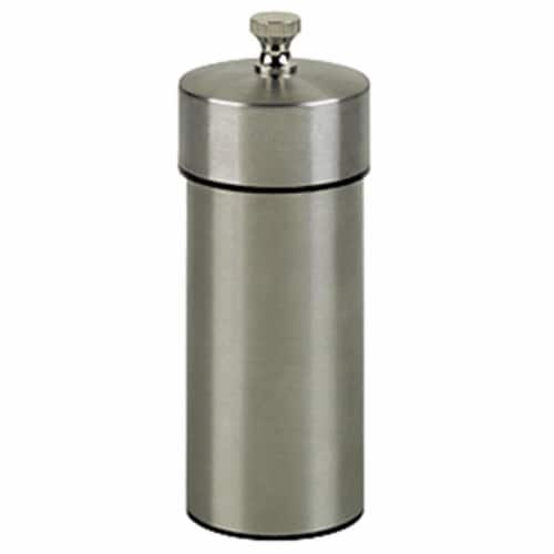 5.5 Inch - 14cm FuturaBrushed Stainless Pepper Mill Perspective: front