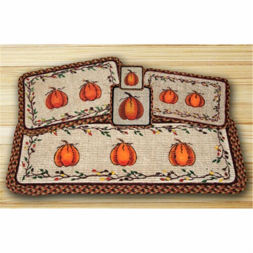 Wicker Weave Trivet, Harvest Pumpkin, Perspective: front