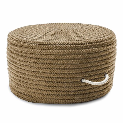 20 x 20 x 11 in. Simply Home Solid Pouf, Cafe Tostado Perspective: front