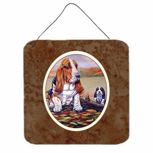 Basset Hound Wall or Door Hanging Prints, 6 x 0.02 x 6 in. Perspective: front