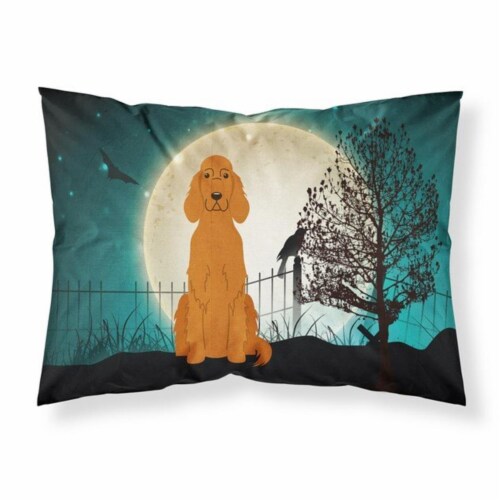 Halloween Scary Irish Setter Fabric Standard Pillowcase&#44; 20.5 x 0.25 x 30 in. Perspective: front