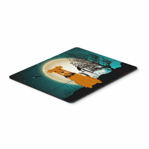 Halloween Scary Airedale Mouse Pad&#44; Hot Pad or Trivet Perspective: front