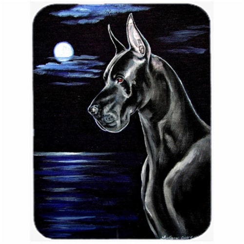 Moonlight Black Great Dane Glass Cutting Board - Large, 15 x 12 in. Perspective: front
