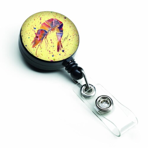 Shrimp Retractable Badge Reel Perspective: front