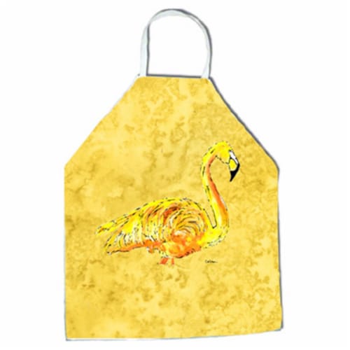 27 H x 31 W in. Flamingo on Yellow Apron Perspective: front