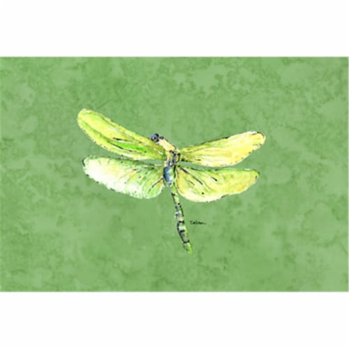 Dragonfly On Avacado Fabric Placemat Perspective: front