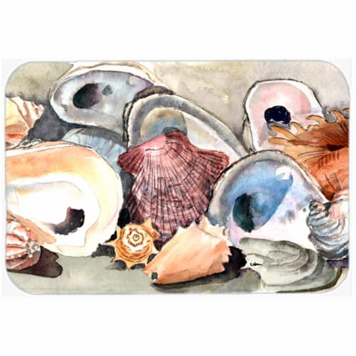 Sea Shells Glass Cutting Board - Large, 15 H x 12 L in. Perspective: front