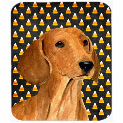 Dachshund Candy Corn Halloween Portrait Mouse Pad&#44; Hot Pad Or Trivet Perspective: front