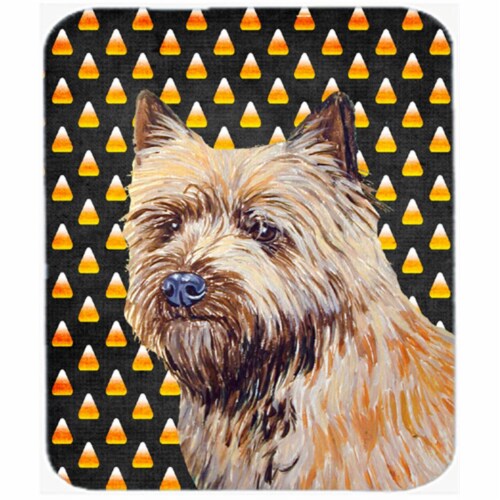 Cairn Terrier Candy Corn Halloween Portrait Mouse Pad&#44; Hot Pad or Trivet Perspective: front