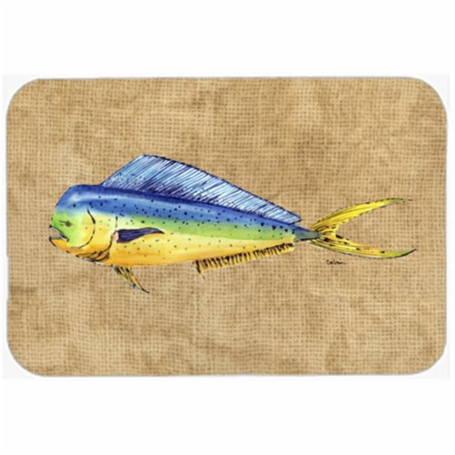 15 X 12 In. Dolphin Mahi Mahi Glass Cutting Board Large Size Perspective: front