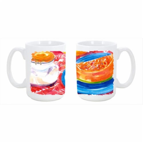 A Slice of Cantelope Dishwasher Safe Microwavable Ceramic Coffee Mug Perspective: front