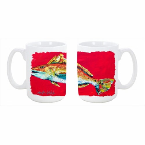 Fish Red Fish Woo Hoo Dishwasher Safe Microwavable Ceramic Coffee Mug