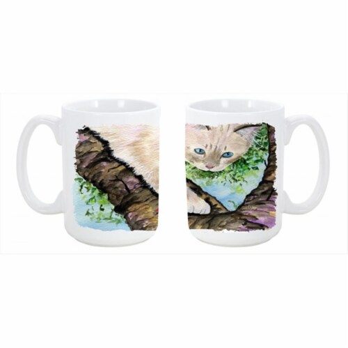Cat - Birman Dishwasher Safe Microwavable Ceramic Coffee Mug 15 oz. Perspective: front