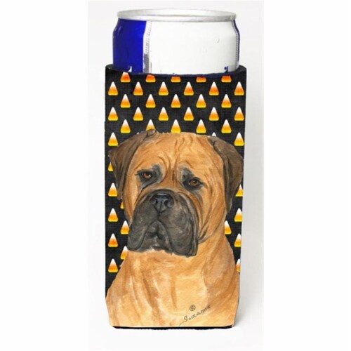 Bullmastiff Candy Corn Halloween Portrait Michelob Ultra s For Slim Cans - 12 oz. Perspective: front