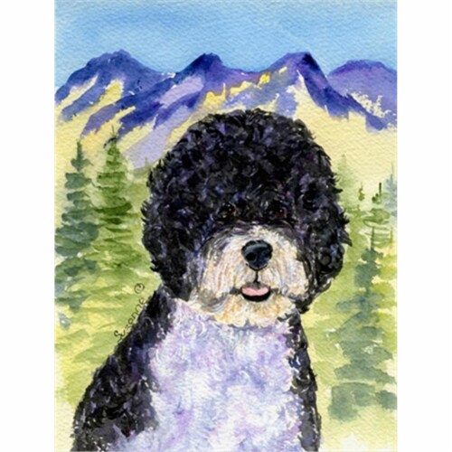 Portuguese Water Dog Flag - Garden Size Perspective: front
