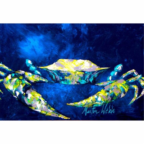 Crab Blue Fabric Placemat Perspective: front