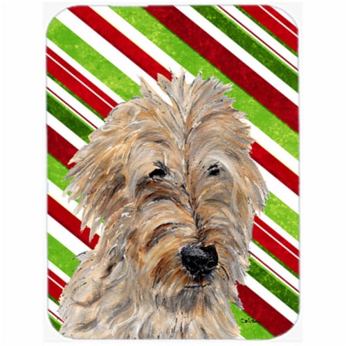 Golden Doodle 2 Candy Cane Christmas Mouse Pad Hot Pad Or Trivet 7.75 x 9.25 In. 1 King Soopers