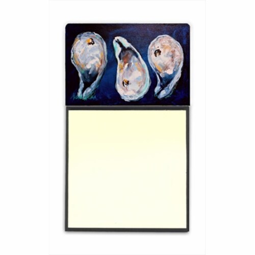 Oysters Give Me More Refiillable Sticky Note Holder or Postit Note Dispenser&#44; 3 x 3 In. Perspective: front