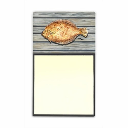 Fish Flounder Refiillable Sticky Note Holder or Postit Note Dispenser&#44; 3 x 3 In. Perspective: front