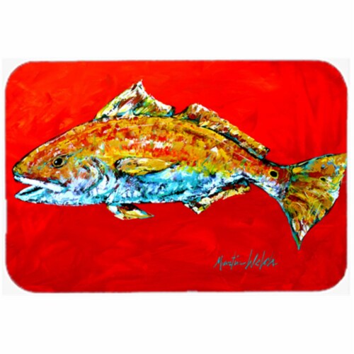 15 x 12 in. Fish - Red Fish Red Head Glass Cutting Board - Large Perspective: front