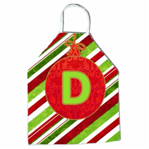 Christmas Oranment Holiday Initial Letter D Apron Perspective: front