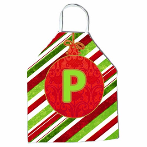 Christmas Oranment Holiday Initial Letter P Apron Perspective: front
