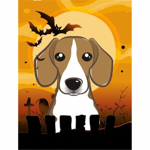 Halloween Beagle Flag Garden Size Perspective: front