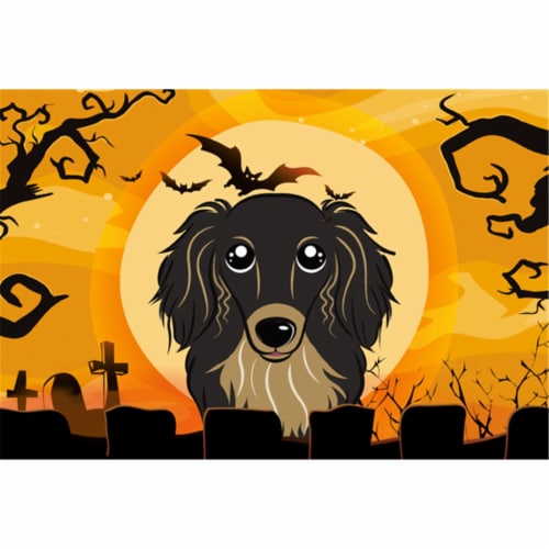 Halloween Longhair Black And Tan Dachshund Fabric Placemat, 1 - Gerbes  Super Markets