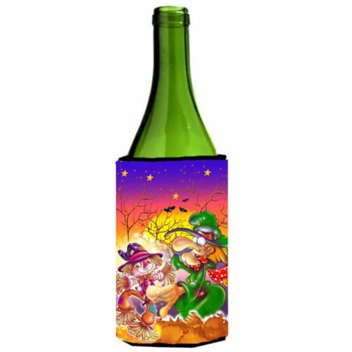 Witch Voodoo Scarecrow Halloween Wine Bottle Can cooler Hugger Perspective: front