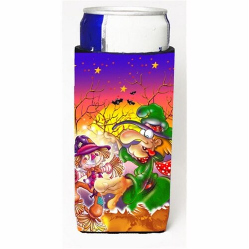 Witch Voodoo Scarecrow Halloween Michelob Ultra Can coolers for Slim Cans Perspective: front