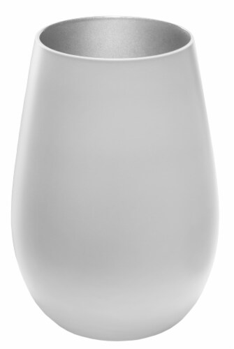 Stolzle Lausitz Olympia Tumbler - Matte White/Silver Perspective: front