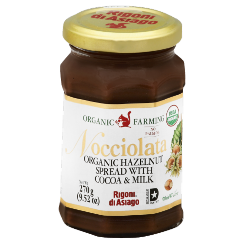 Organic Farming Nocciolata Organic Hazelnut Spread with Cocoa & Milk Perspective: front