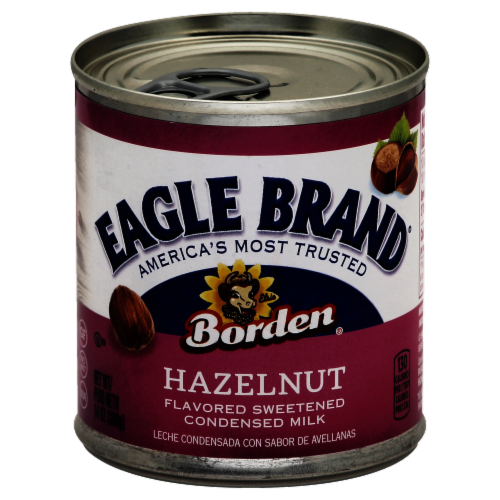 Eagle Brand Hazelnut Flavored Sweetened Condensed Milk Perspective: front
