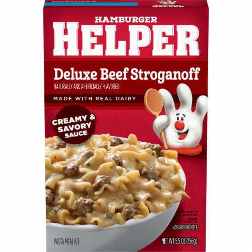 Hamburger Helper® Deluxe Beef Stroganoff Pasta Meal Kit Perspective: front