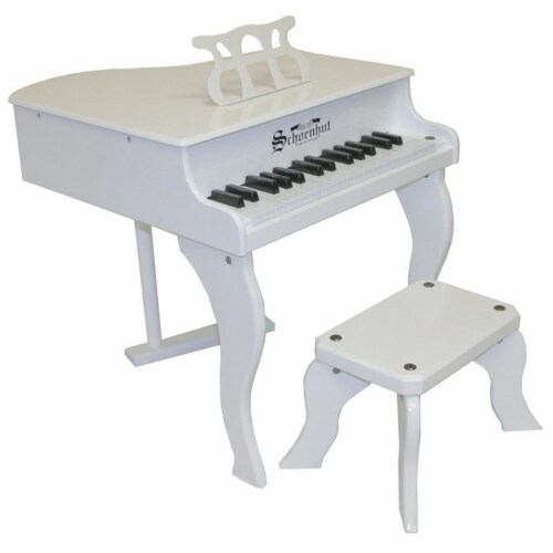 Schoenhut Toy Piano 3005W 30 key White Fancy Baby Grand with Bench