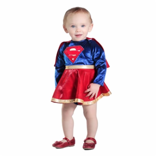 Prin5500 280684 Baby Supergirl Dress & Diaper Cover Set Costume, 18 Months-2T Perspective: front