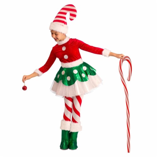 Princess Paradise 275083 Christmas Girls Candy Cane Elf Princess Costume - Small Perspective: front