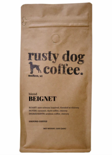 Rusty Dog Coffee Beignet Chicory Blended Coffee Perspective: front