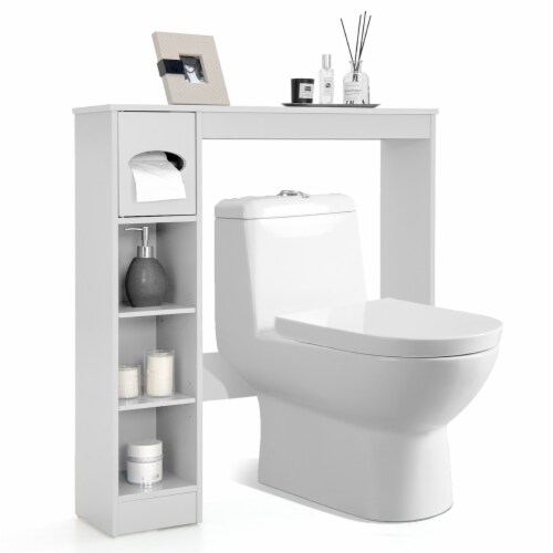 Over The Toilet Bathroom Storage Space Saver with Shelf - Costway