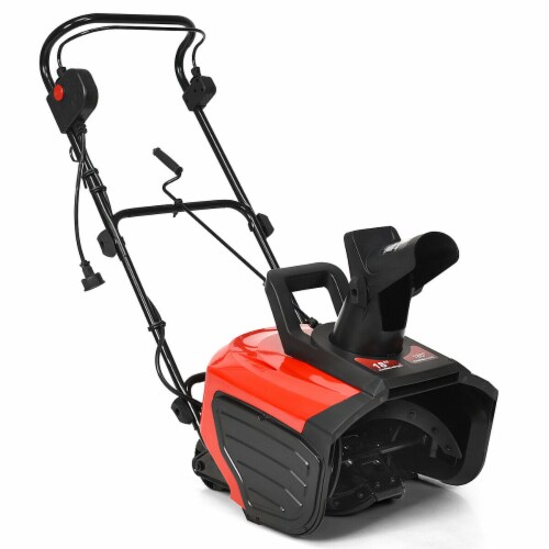 18 15 Amp Electric Snow Thrower Corded Snow Blower Driveway Patio Perspective: front
