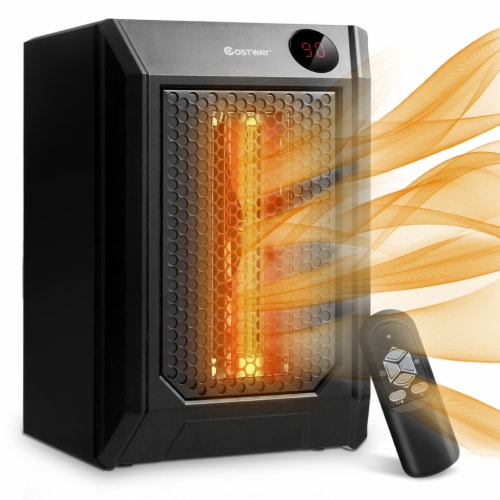 Electric Portable 1500W 12H Infrared Quartz Space Heater Led Display W/Remote 