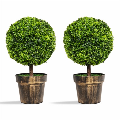 2PCS 22 Round Artificial Boxwood Topiary Tree Home Office Outdoor Decorations 1 unit Dillons Food Stores
