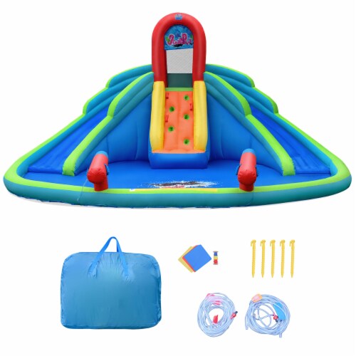 Inflatable Bounce House Water Park w/ Splash Pool Dual Slides Climbing ...