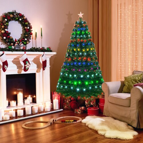 6ft pre lit christmas tree multicolor lights discount